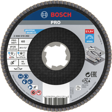 Bosch Accessories 2608619202 Fächerschleifscheibe Durchmesser 125 mm Körnung (num)=60 1 St.