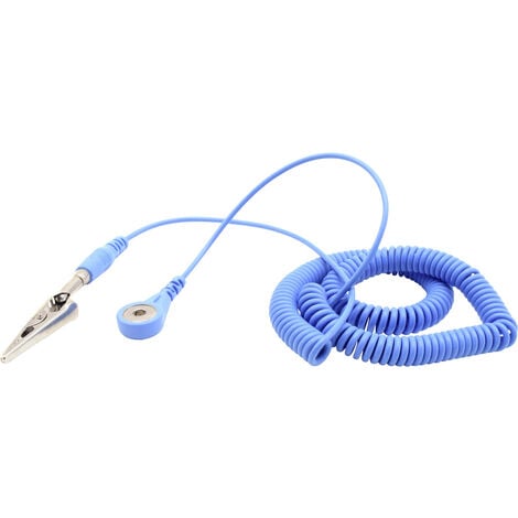 Sourcing Map ESD Erdungskabel - Spiralkabel Mit Krokodilklemmen, 180cm