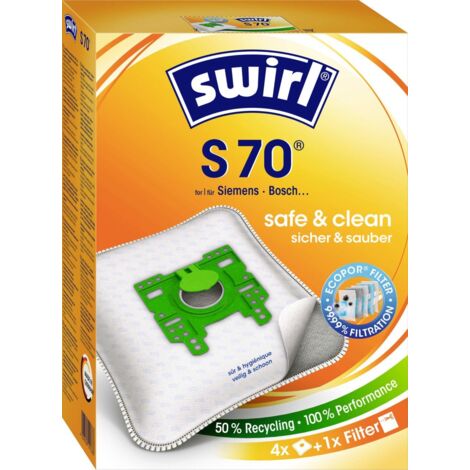 Swirl S 70 EcoPor Staubsaugerbeutel 4 Staubbeutel + 1 Filter Staubsaugerbeutel