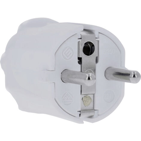 AS Schwabe 62221 Schutzkontaktstecker PVC  230 V Weiß IP20