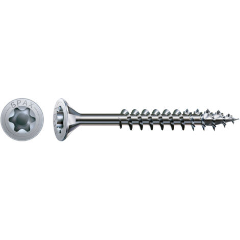 SPAX-Schraube WIROX Torx - Ø4 x 60 mm - Senkkopf - Teilgewinde Packung mit 100 Stück - 0191010400603