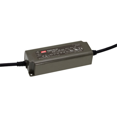 MEAN WELL PWM-60-24KN LED-Treiber Konstantspannung 60 W 2.50 A 24 V/DC dimmbar, Montage auf entflam
