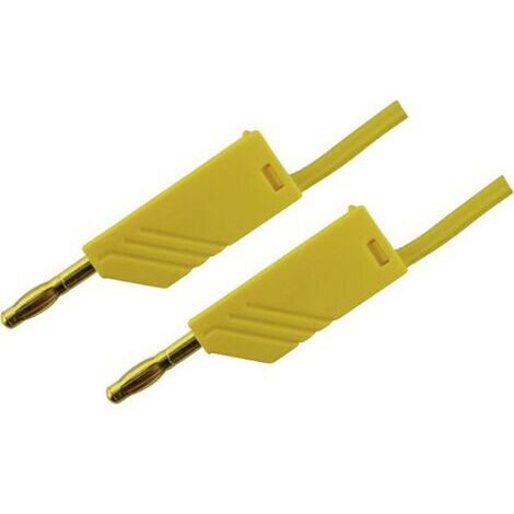 SKS Hirschmann MLN 100/2,5 GE Messleitung Lamellenstecker 4 mm Lamellenstecker 4 mm 1.00 m Gelb 1 St (1/3)