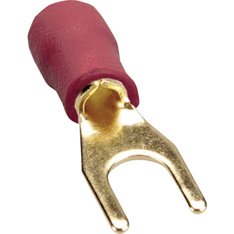 Sinuslive KSI-1,5 Gabelkabelschuh 1.50 mm² Loch-Ø=1.5 mm Teilisoliert Schwarz, Rot 10 St. (1/3)