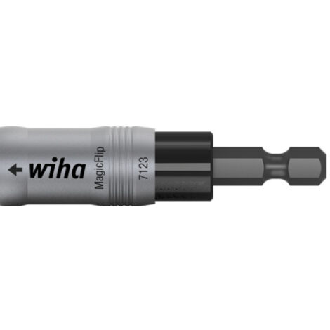 Wiha Bithalter MagicFlip Force magnetisch mit Ringmagnet, Universalhalter 62 mm, extra starke magnetische Bit Halterung 1/4" für Akkuschrauber