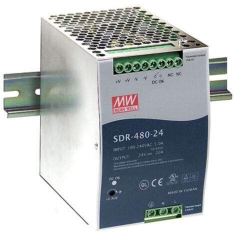 Mean Well SDR-480-24 Hutschienen-Netzteil (DIN-Rail)  24 V/DC 20 A 480 W Anzahl Ausgänge:1 x  Inhalt