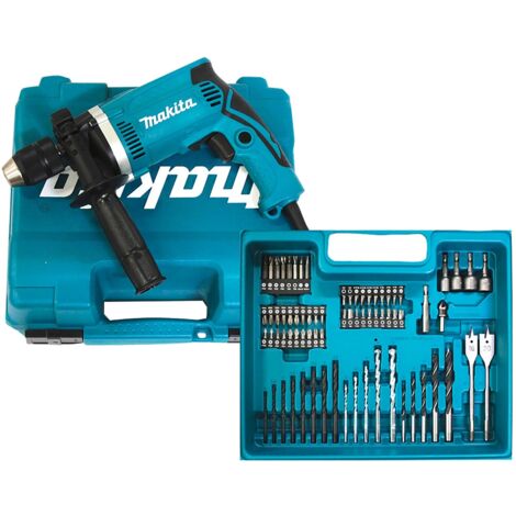 Makita HP1631KX3 1-Gang-Schlagbohrmaschine 710 W mit Zubehör, inkl. Koffer