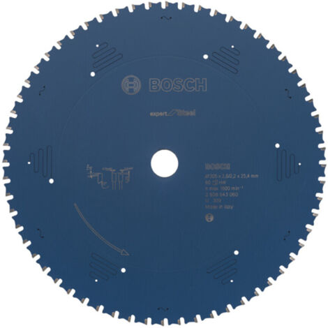 Bosch Accessories Expert for Steel 2608643060 Kreissägeblatt 305 x 25.4 x 2.2 mm Zähneanzahl: 60 1 S