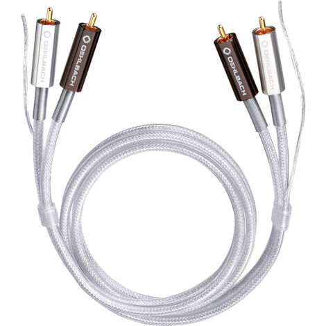 Cinch Audio Anschlusskabel [2x Cinch-Stecker - 2x Cinch-Stecker] 0.50 m Transparent vergoldete Steck