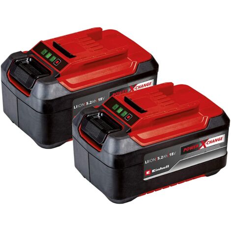 Original Einhell Akku PXC-Twinpack 5,2 Ah Power X-Change (Li-Ion, 18 V, 2x 5,2 Ah-Akkus, universell für alle PXC-Geräte, proaktives Batteriemanagement, angepasste Ladezyklen) (1/5)
