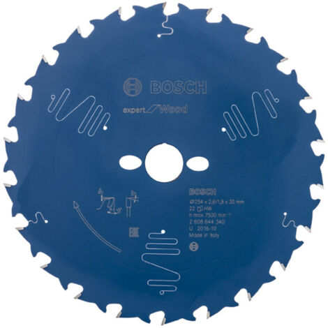 Bosch Accessories Expert for Wood 2608644340 Kreissägeblatt 254 x 30 x 1.8 mm Zähneanzahl: 22 1 St.