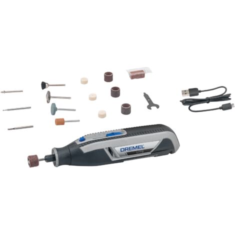 Dremel Lite 7760 Akku Multifunktionswerkzeug 3.6V, Set mit 15 Zubehörteilen, Variable Drehzal 8.000-25.000 U/min - zum Schnitzen, Gravieren, Schleifen, Schärfen, Reinigen, Polieren, Schmirgeln