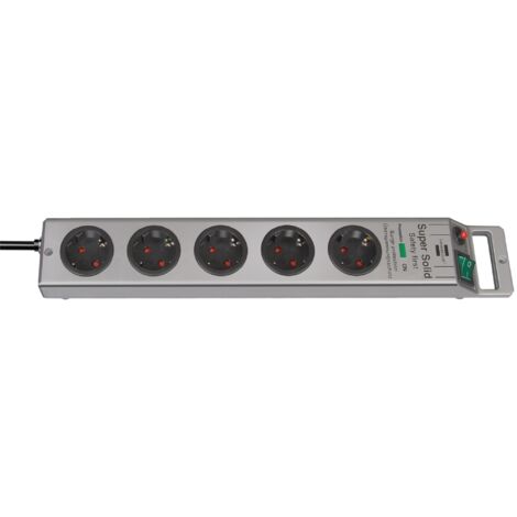 Brennenstuhl Super-Solid Ü-schutz-Steckdosenleiste 5-fach silber 2,5m 1153340315