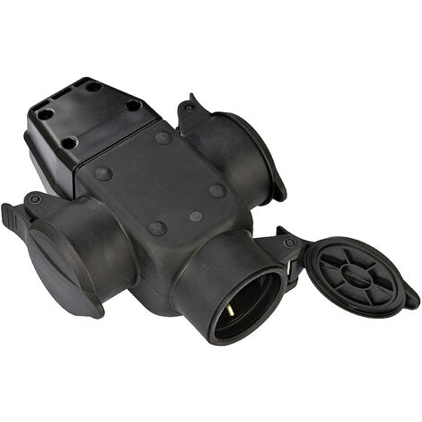 Brennenstuhl 1082120 3fach-Kupplung Gummi  230 V Schwarz IP44