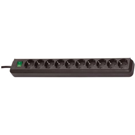BRENNENSTUHL 1159300010 ECO-Line 10Fach schwarz Mehrfach-Steckdosenleiste