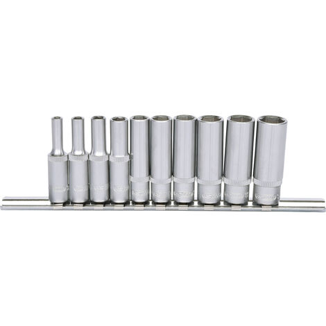 1/4" Sechskant-Stecknuss-Satz, lang, 10-tlg 4-13mm (1/4)