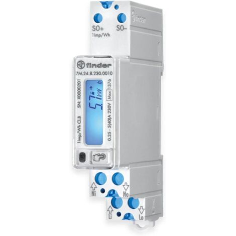Finder 7M.24.8.230.0010 7M.24.8.230.0010 Zweirichtungs-Hutschienenzähler  digital 40 A MID-konform:
