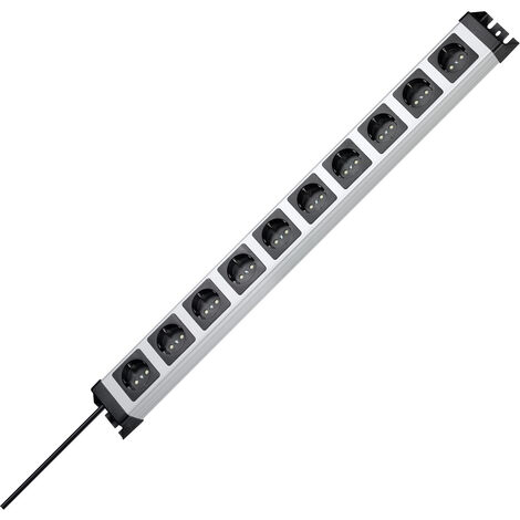 Kopp 227120011 Steckdosenleiste 10fach Grau, Schwarz Schutzkontakt 1 St.