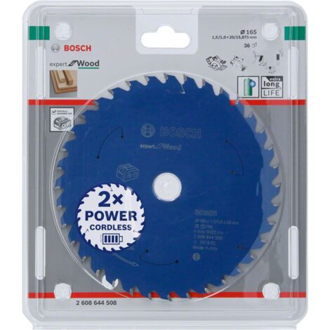 Bosch Kreissägeblatt Expert for Wood für Akku-Handkreissägen 165 x 1,5 x 20 mm 36 - 2608644508