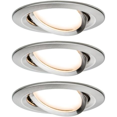 Paulmann 93878 Coin Slim LED-Einbauleuchte 3er Set LED LED fest eingebaut 18 W Eisen (gebürstet)