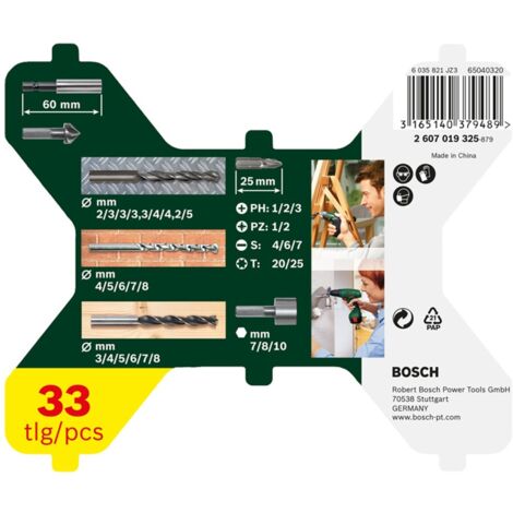 Bosch Accessories 2607019325 X-Line 33teilig Bohrer- und Bit-Sortiment Metall, Stein, Beton, Holz, M (1/5)