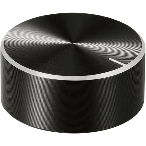 TRU COMPONENTS TC-11696500  Drehknopf mit Knopfmarkierung Schwarz (Ø x H) 30 mm x 13 mm Aluminium, P