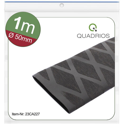 Quadrios 23CA227 Schrumpfschlauch ohne Kleber Schwarz 50 mm 25 mm Schrumpfrate:2:1 1 m (1/5)