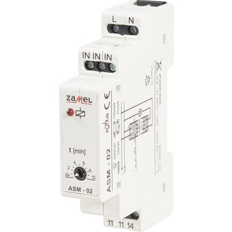 Zamel ASM-02 Treppenlichtzeitschalter Hutschiene 230 V (1/4)