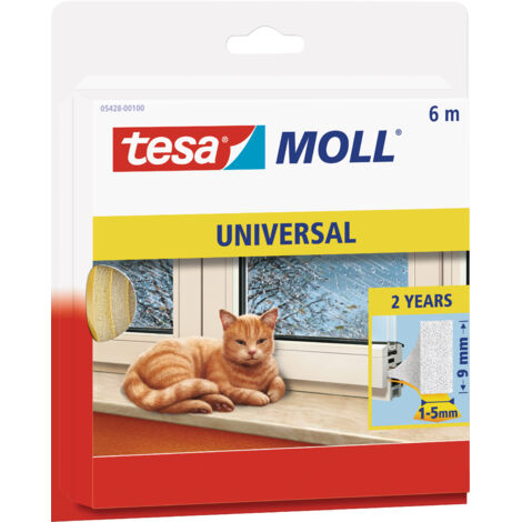 Tesa Moll Schaumstoff Fensterdichtung Universal weiss 6 m selbstklebend Dichtung
