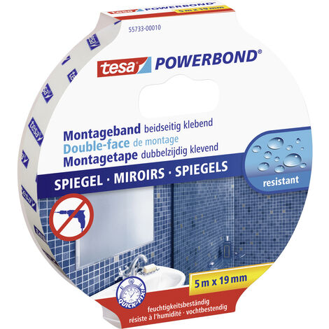 tesa MIRROR 55733-00010-04 Montageband tesa® Powerbond Weiß (L x B) 5 m x 19 mm 1 St.