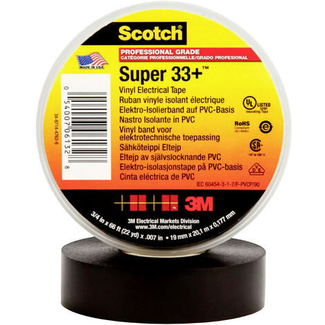 3M SUPER33+-19X20 Isolierband Scotch® Schwarz (L x B) 20 m x 19 mm 1 St.