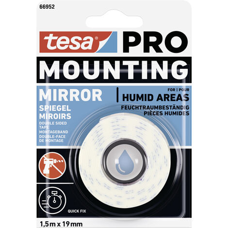 tesa Mounting PRO Spiegel 66952-00000-00 Montageband  Weiß (L x B) 1.5 m x 19 mm 1 St.