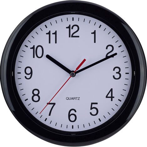 EUROTIME 22221 Quarz Wanduhr 25 cm  Schwarz