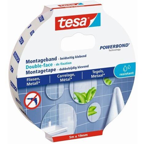 tesa TILES 77745-00000-00 Montageband tesa® Powerbond Weiß (L x B) 5 m x 19 mm 1 St.