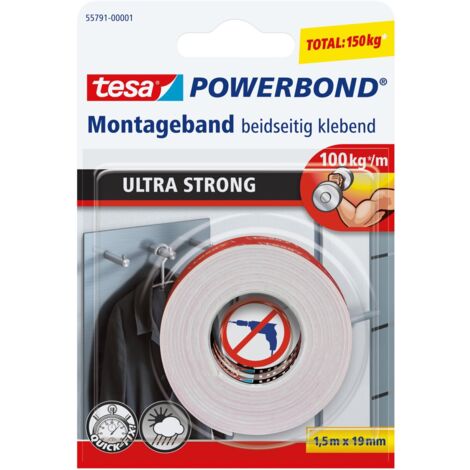 tesa ULTRA STRONG 55791-00001-00 Montageband tesa® Powerbond Weiß (L x B) 1.5 m x 19 mm 1 St.