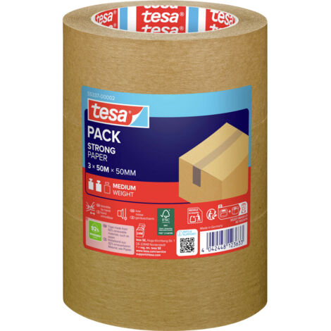 tesa PAPER 55337-00002-01 Packband tesapack® ecoLogo® Braun (L x B) 50 m x 50 mm 3 St.