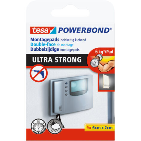 tesa doppelseitiges Montagepads Ultra Strong 6 x 2 cm Haushaltsklebeband & Klebehaken