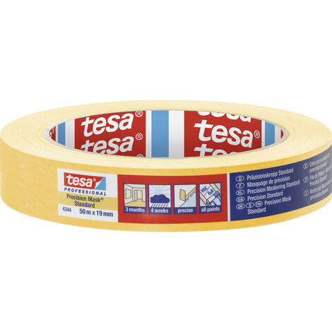 tesa PRECISION STANDARD 04344-00004-00 Kreppband Präzisionskrepp® Gelb (L x B) 50 m x 19 mm 1 St.