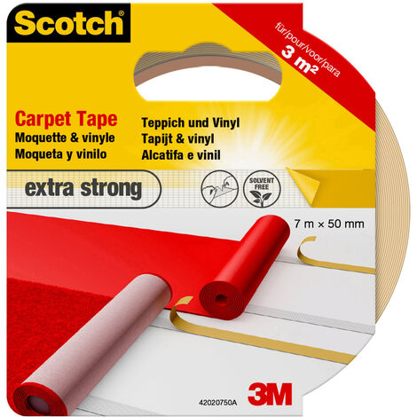 Doppelseitiges Klebeband, für Teppiche und Vinylböden, extra stark, für 3 m², 7 m x 50 mm (1/2)
