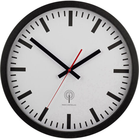 EUROTIME 56862 Funk Wanduhr 40 cm  Schwarz (1/3)