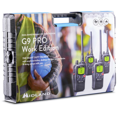 Midland G9 Pro Blaze PMR446 Funkgerät – 101 Kanäle, Wasserdicht, Mit Ladegerät & Akkus