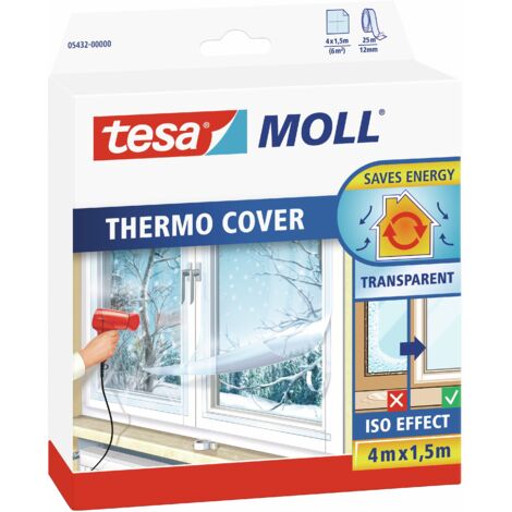 Tesa Fensterfolie Thermo Cover transparent 4 x 1,5 m Isolierfolie Folie Fenster