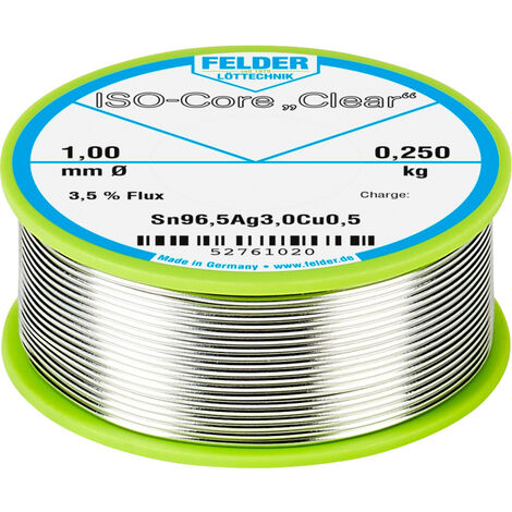 Felder ISO-Core "Clear" SAC305 Lötzinn Spule Sn96,5Ag3Cu0,5  0.250 kg 1 mm