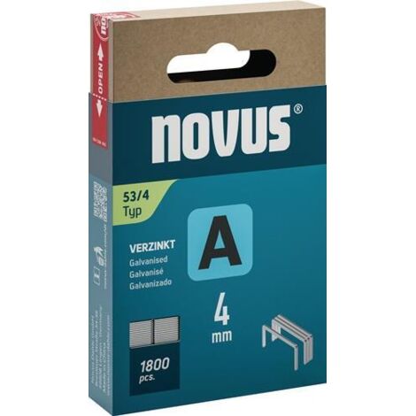 Novus Tools 042-0772 Feindrahtklammern Typ 53 1800 St. Abmessungen (L x B) 4 mm x 11.3 mm (1/2)