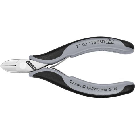 KNIPEX 77 02 115 ESD Elektronik-Seitenschneider ESD mit durchgestecktem Gelenk mit Mehrkomponenten-Hüllen 117 mm