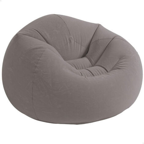 Intex 68579 Sessel Aufblasbar Sitzsack grau Aufblasmöbel Beanless Bag Chair
