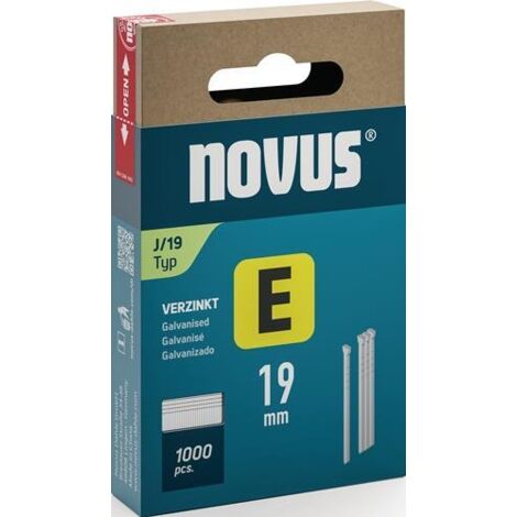 Novus Tools 044-0090 Tackernägel Typ J Produktabmessung, Länge 19 mm 1000 St. (1/2)