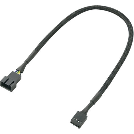 PC-Lüfter Verlängerungskabel [1x PC-Lüfter Stecker 4pol. - 1x PC-Lüfter Buchse 4pol.] 0.30 m Schwarz