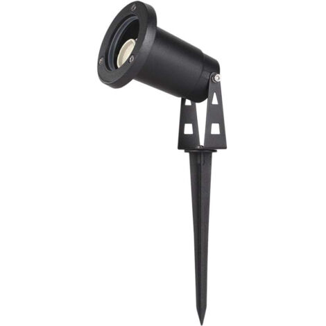 V-TAC Aluminium-Spike mit verstellbarer GU10-Lampenfassung, 88 x 75 x 245 mm, Farbe Schwarz, IP65