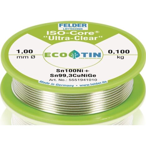 Lötdraht ISO-Core® UltraClear 1mm 100g Sn100Ni+ FELDER